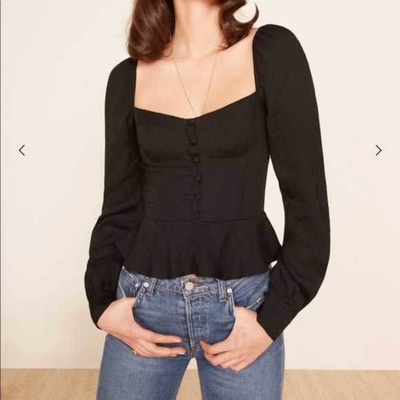 Reformation Tops - Mimi Top Reformation Black